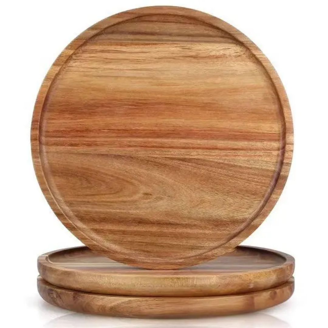 Wooden Round Serving Tray