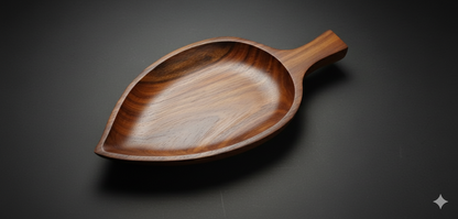 Wooden Leaf-Shaped Serving Tray