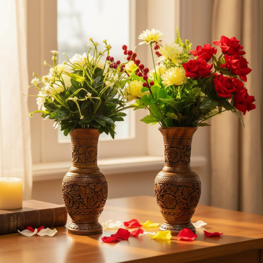 Wooden Flower Vase