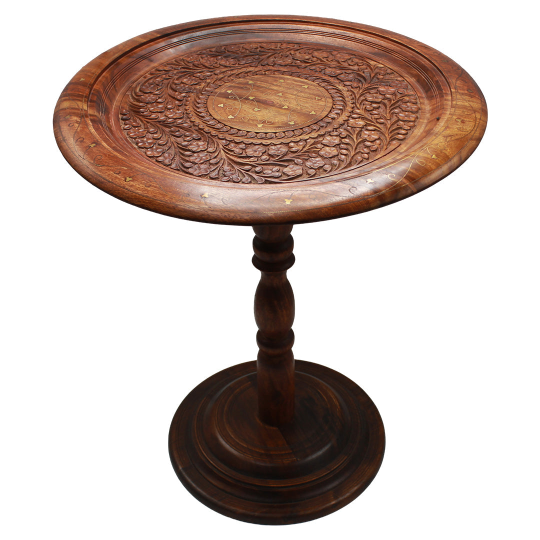Handcrafted Wooden Brass Coffee Table