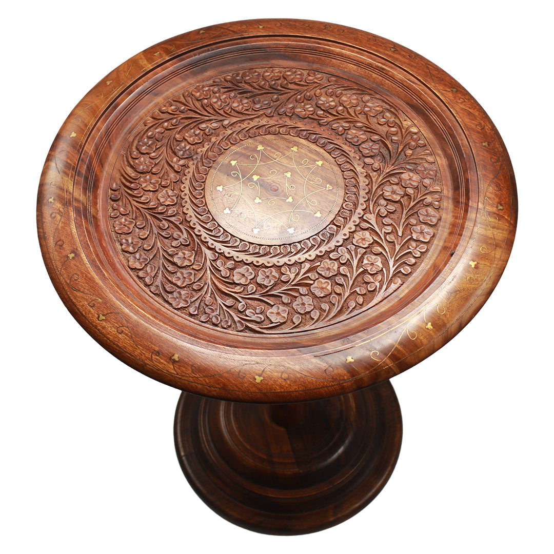 Handcrafted Wooden Brass Coffee Table