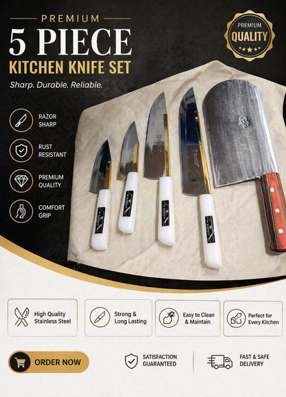 Premium Stainless Steel Kitchen Knife Set.