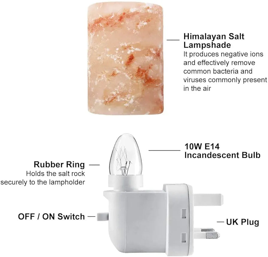 Himalayan Salt Wall Glass Night Lamp ✨