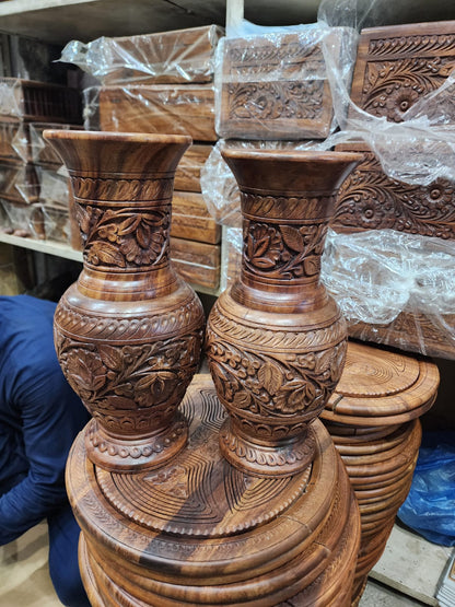 Wooden Flower Vase